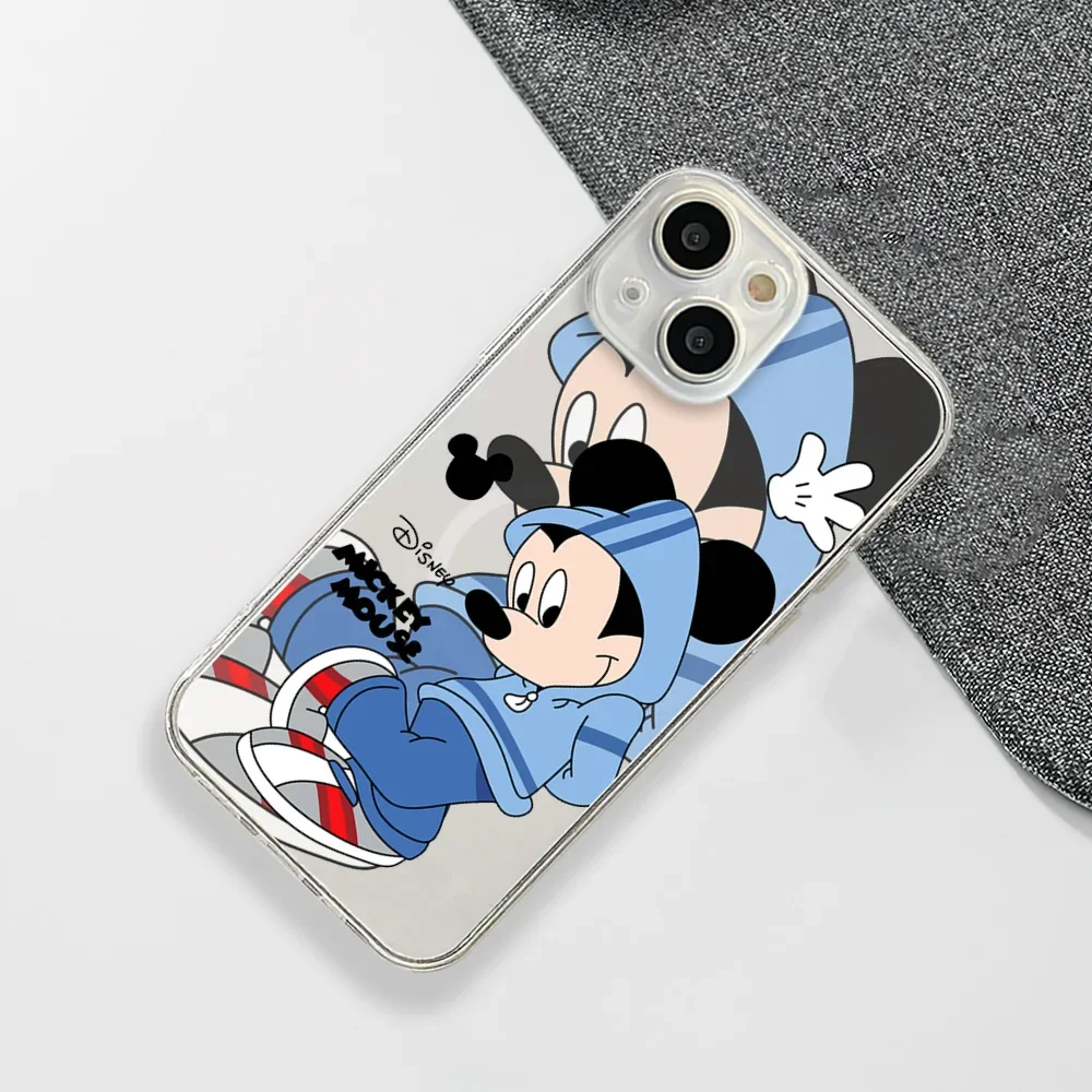 MINISO Disney M-Mickey Mouses Phone Case For IPhone 15 14 13 12 11 Transparent Magnetic Suction Cover