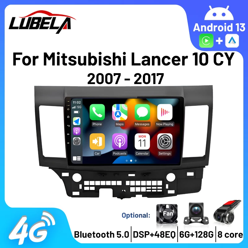 

Android 13 Car Radio For Mitsubishi Lancer 10 CY 2007 - 2017 Multimedia Video Player 2 din WIFI 4G Navigation GPS Stereo IPS DVD