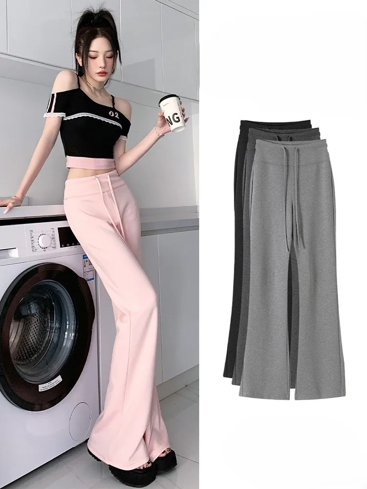 Bootcut Broek Zwart Dames Feestkleding Club Nacht Avond Elegante Mode Trendy Versierd Lovertjes Kralen Geborduurd Dames