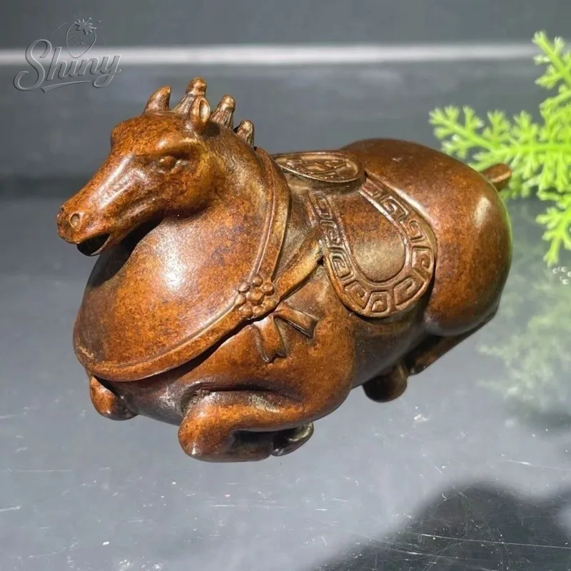 Antique Fortune Bringing Tang Horse Sculpture Inkstone  Pen Holder Incense Burner Display Desktop Decorative Piece