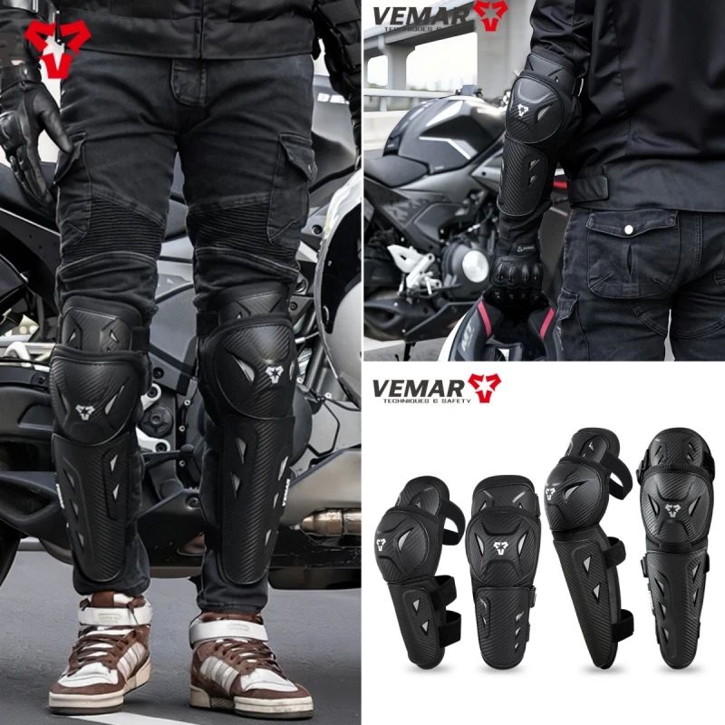 

Motorcycle Knee Elbow Pads Set 4Pcs Motocross Racing Protective Guards Kit for Off-Road ATV Dirt Bike Enduro Riding Gear