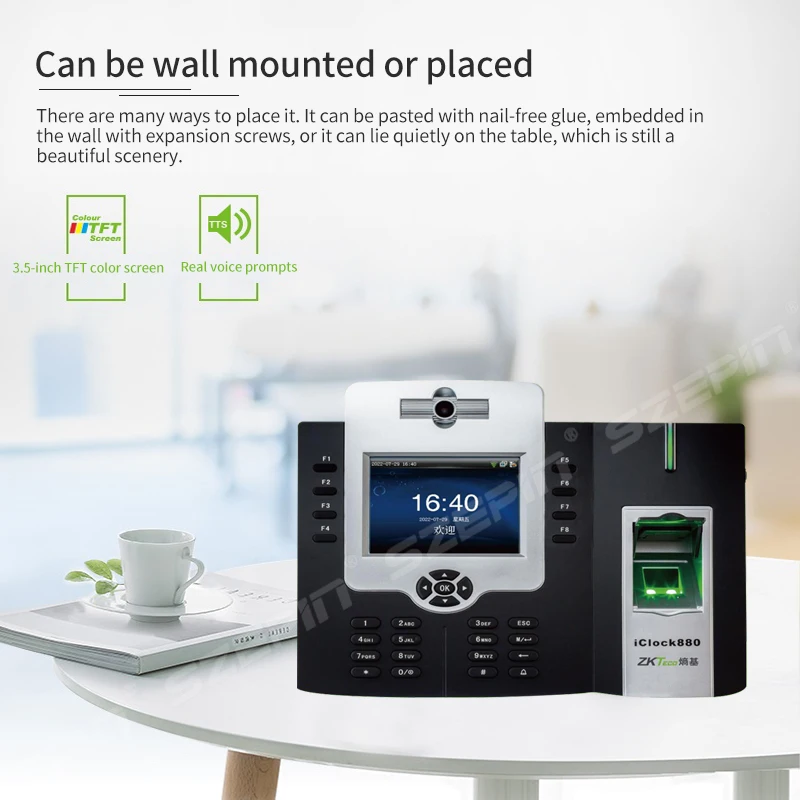 ZK Iclock880 نظام الحضور البيومترية بصمة الماسح الضوئي آلة الحضور الوقت على مدار الساعة بصمة واي فاي