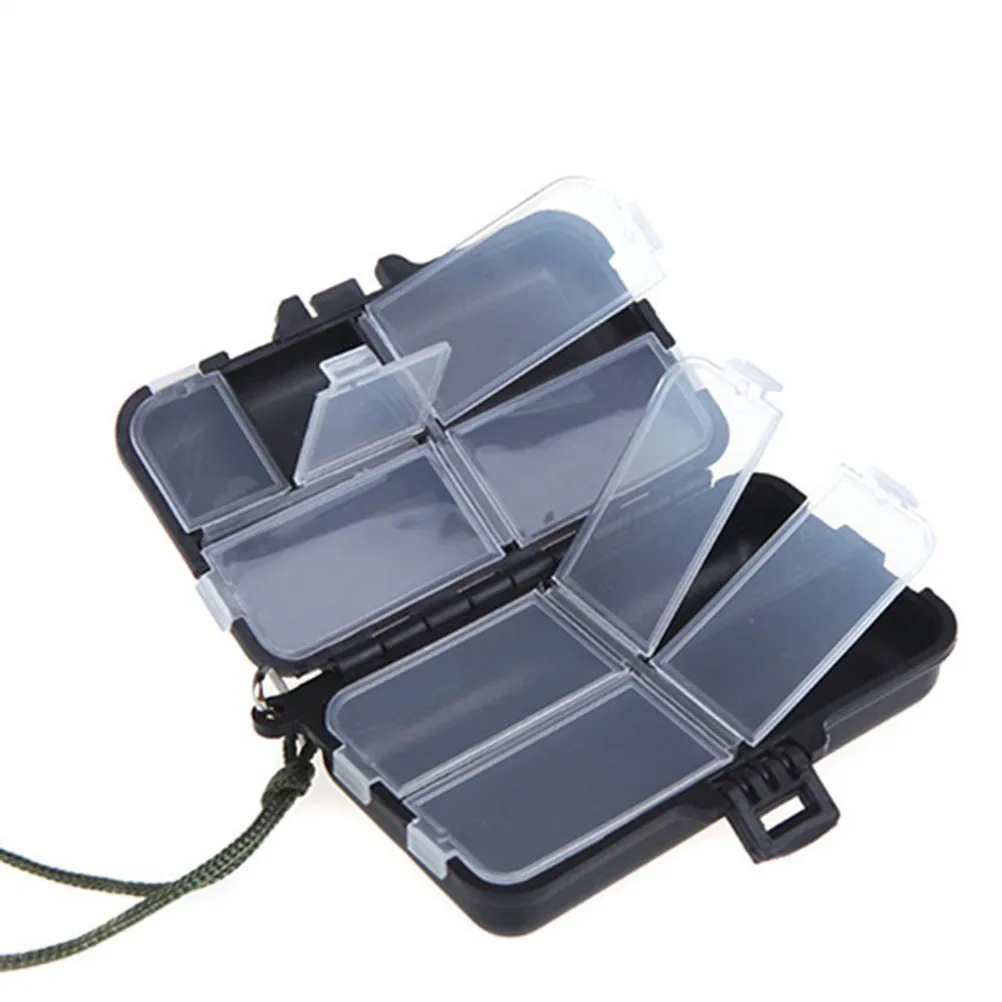 

Plastic Fishing Tackle Box with 9 Divided Sections Black and Transparent 115 X 7 X 3 Cm Fishing Gear Storage Rig Case