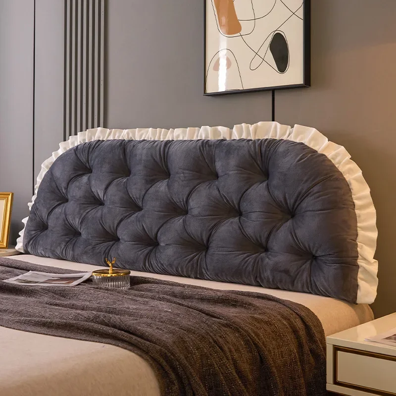 Crystal Velvet Headboard Cushion Bedside Pillow in The Bedroom Universal Tatami Soft Bag Backrest Princess Style Lace Crash Pad