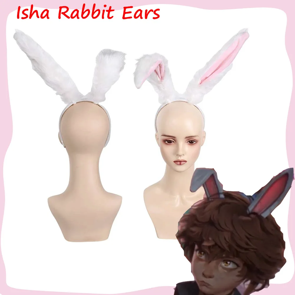 تمويه Isha عقال لعبة LOL غامضة تأثيري آذان أرنب زي اكسسوارات للنساء الفتيات أغطية الرأس الملابس الدعائم هالوين