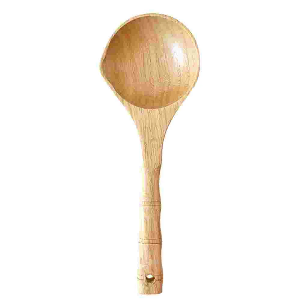 Sauna Room Wooden Spoon Bamboo Handle Long Handle Water Ladle Bathing Wood Spoon Bath Water Ladle Scoop Household Rice Spoon