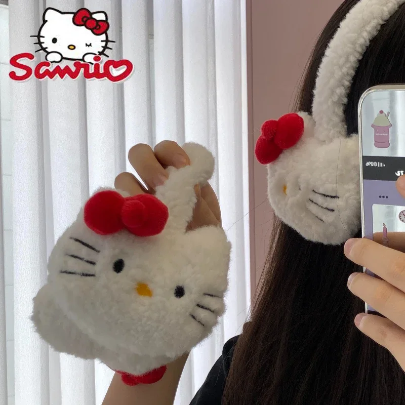 

Kawaii Hello Kitty Plush Earmuff Girl Winter Cartoon Cute Ear Protection Student Cycling Anti Freezing Warmth Thick Ear Muff