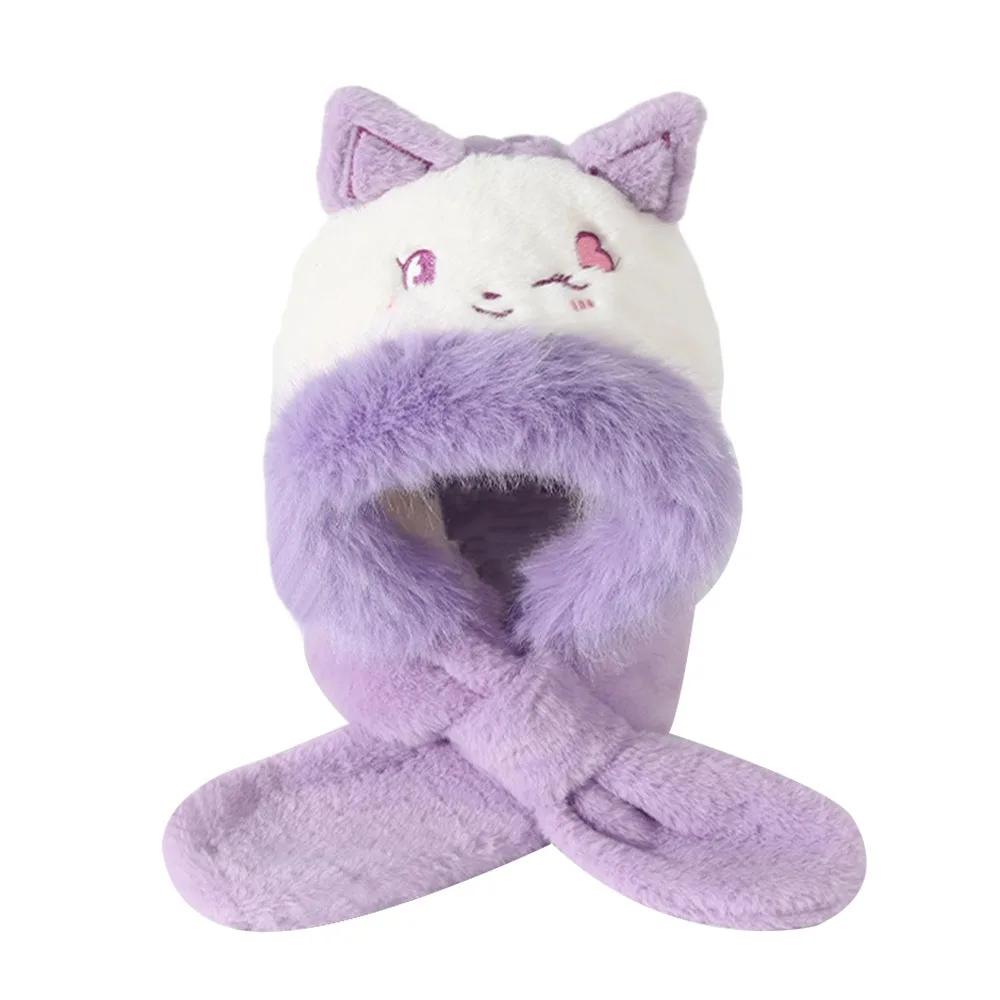 

Fashion Winter Hat Thickening Windproof Scarf Hat Integrated Warm Casual Ear Protection Cap Boys Girls