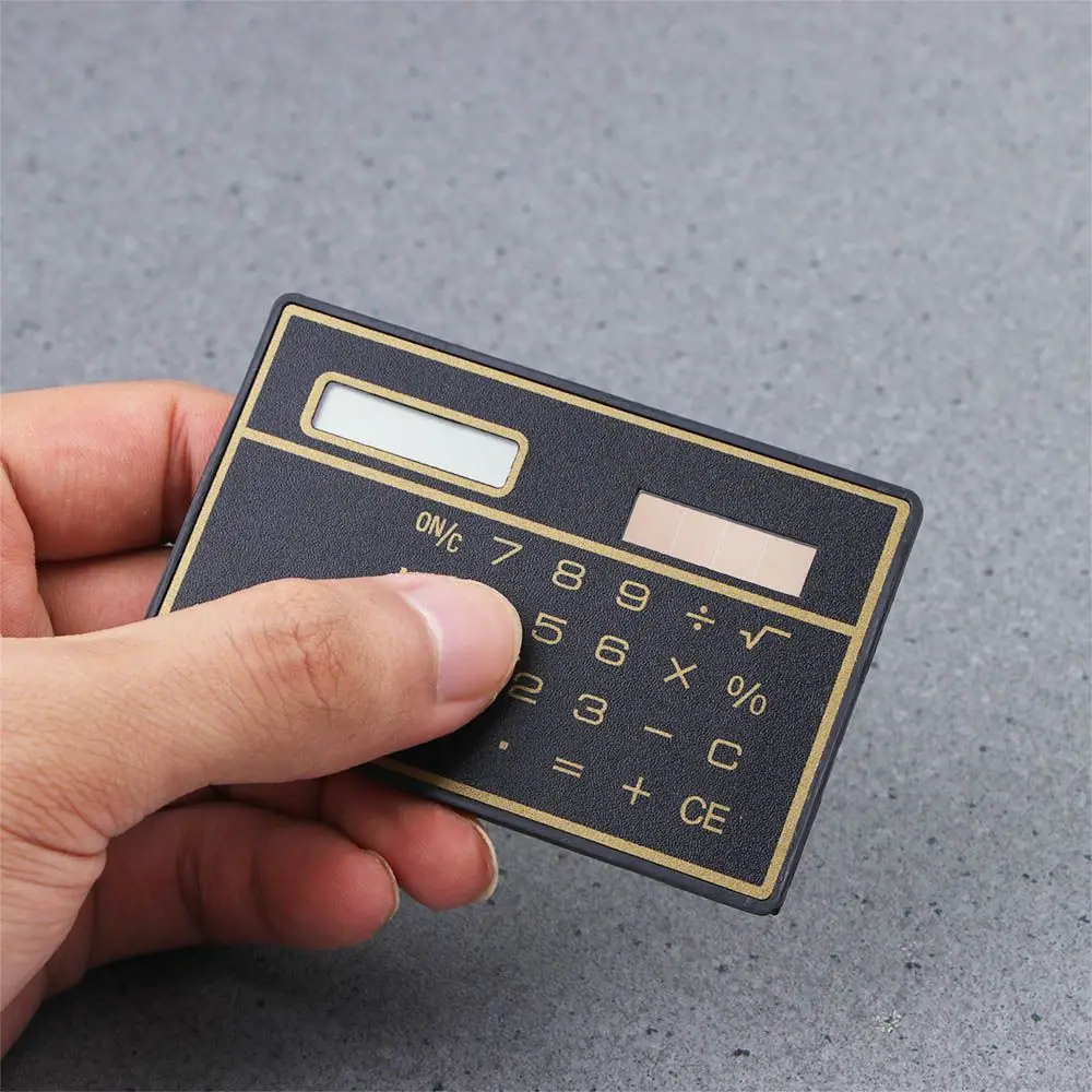 Ultra-thin Office Electronics Children's Credit Card Calculator Solar Powered Calculator Mini Calculator Pocket Calculator