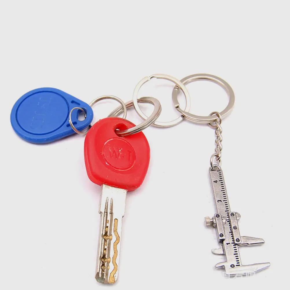 2Pcs Mini Vernier Caliper Keyring Zinc Alloy Portable Precision Measuring Tool for DIY Engineering Jewelry Making Measurement