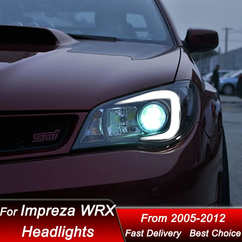 البوب سيارة المصابيح الأمامية لسوبارو امبريزا WRX 2005-2012 نمط جديد كامل LED رئيس مجموعة مصابيح ترقية العارض عدسة الملحقات عدة