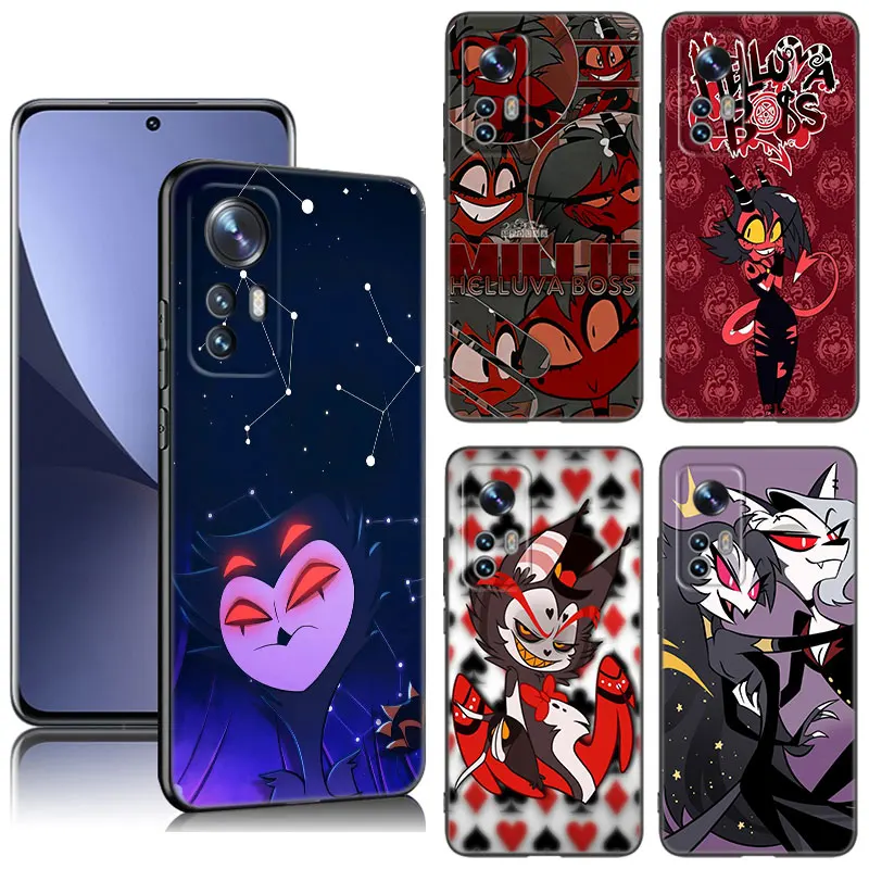 Anime H-Helluva Boss Phone Case For Xiaomi Mi 9 SE 8 10 10T 11 12 13 Lite 9T 11T 12S 12T 13T Pro 5G 11i 12X Black Silicone Cover