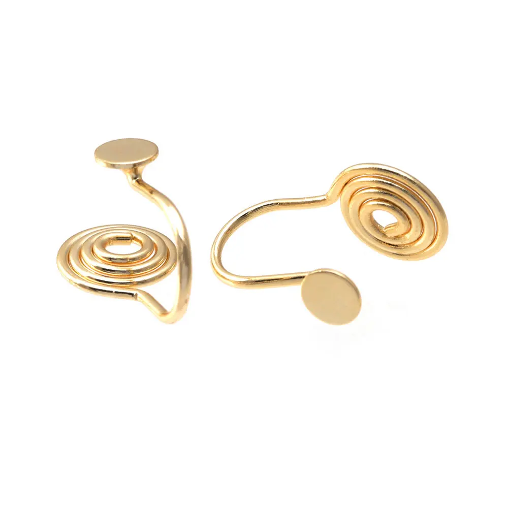 10PCS 4MM~14MM 18K Gold Color Brass with Trays Bezels Settings Earrings Clips High Quality Diy Women's Earrings Jewelry Making