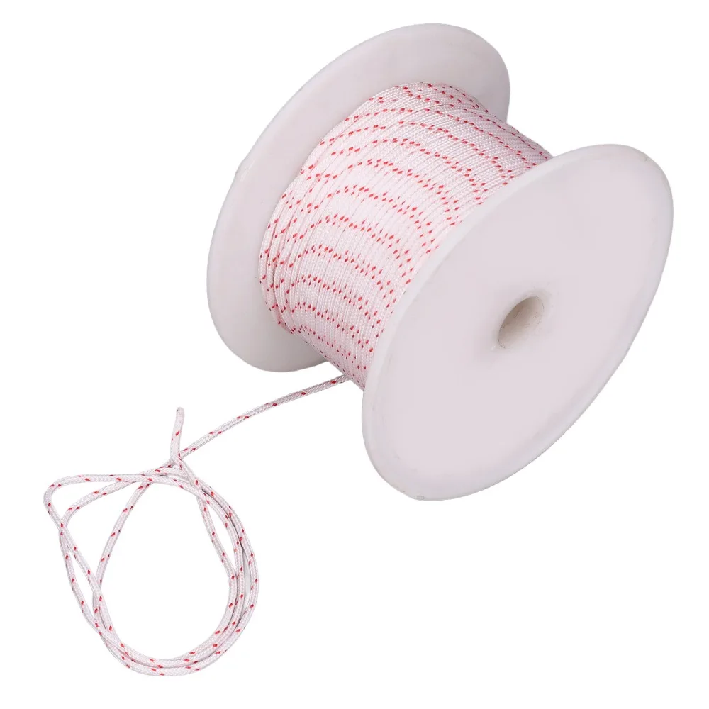 Practical Universal Recoil Starter Rope White and Red Nylon Pull Starter Cord Compact String Nylon Cutter Rope