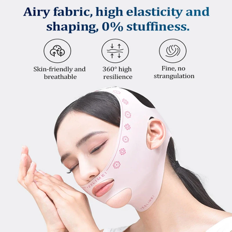 Double-deck Face Slimming Bandage Face Lifting Belt V Line Face Slimming Strap Double Chin Tightener Slim Strap Facial Mask Tool