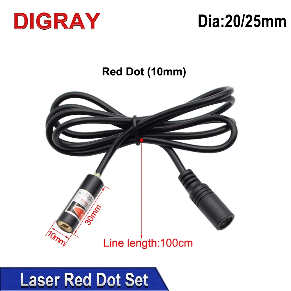 DIGRAY Dia: 20/25mm Red Dot Houder Set DC5V Diode Module Apparaat Positionering Voor DIY Co2 Lasergravure Snijkop
