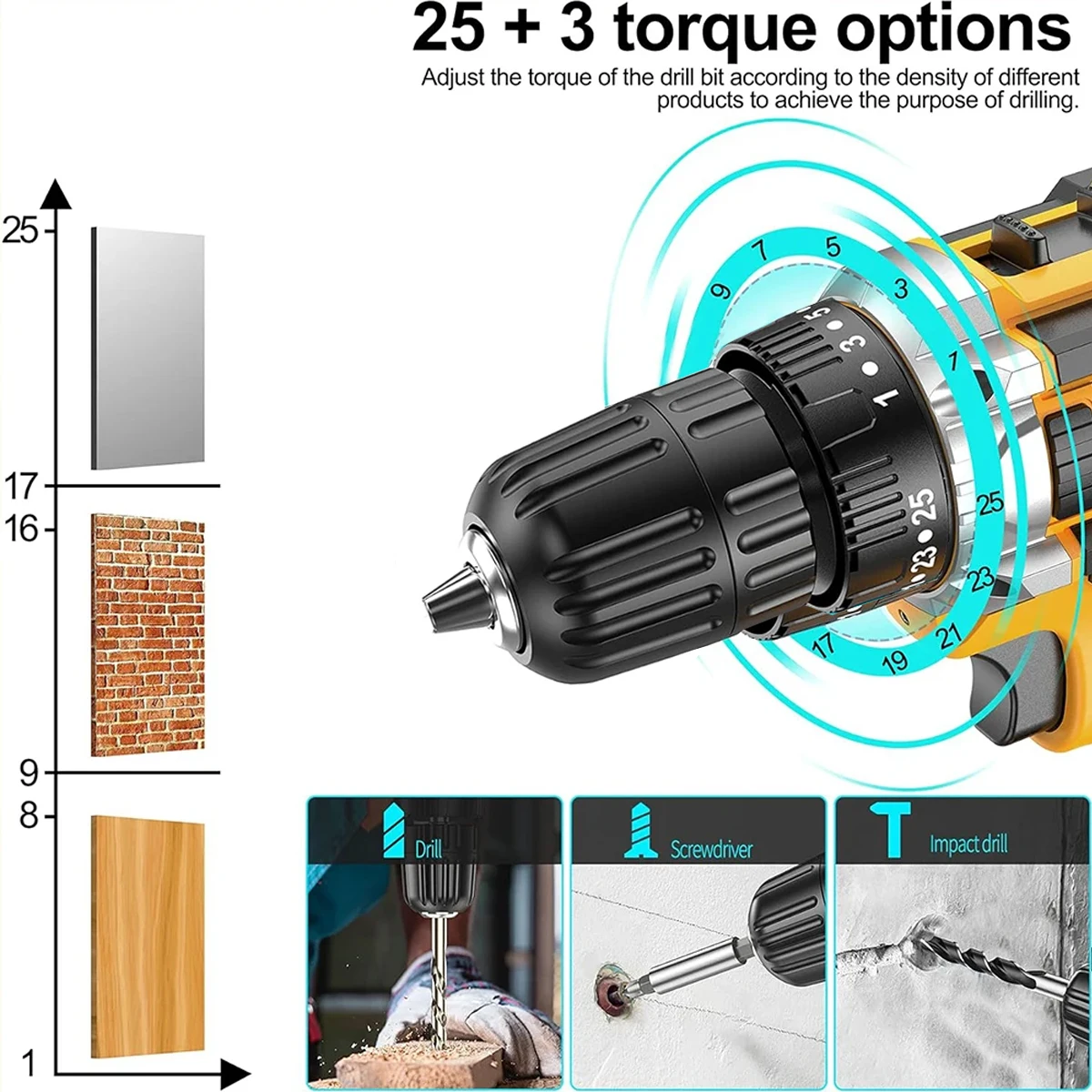 25+3 Cordless Drill Set with 3/8