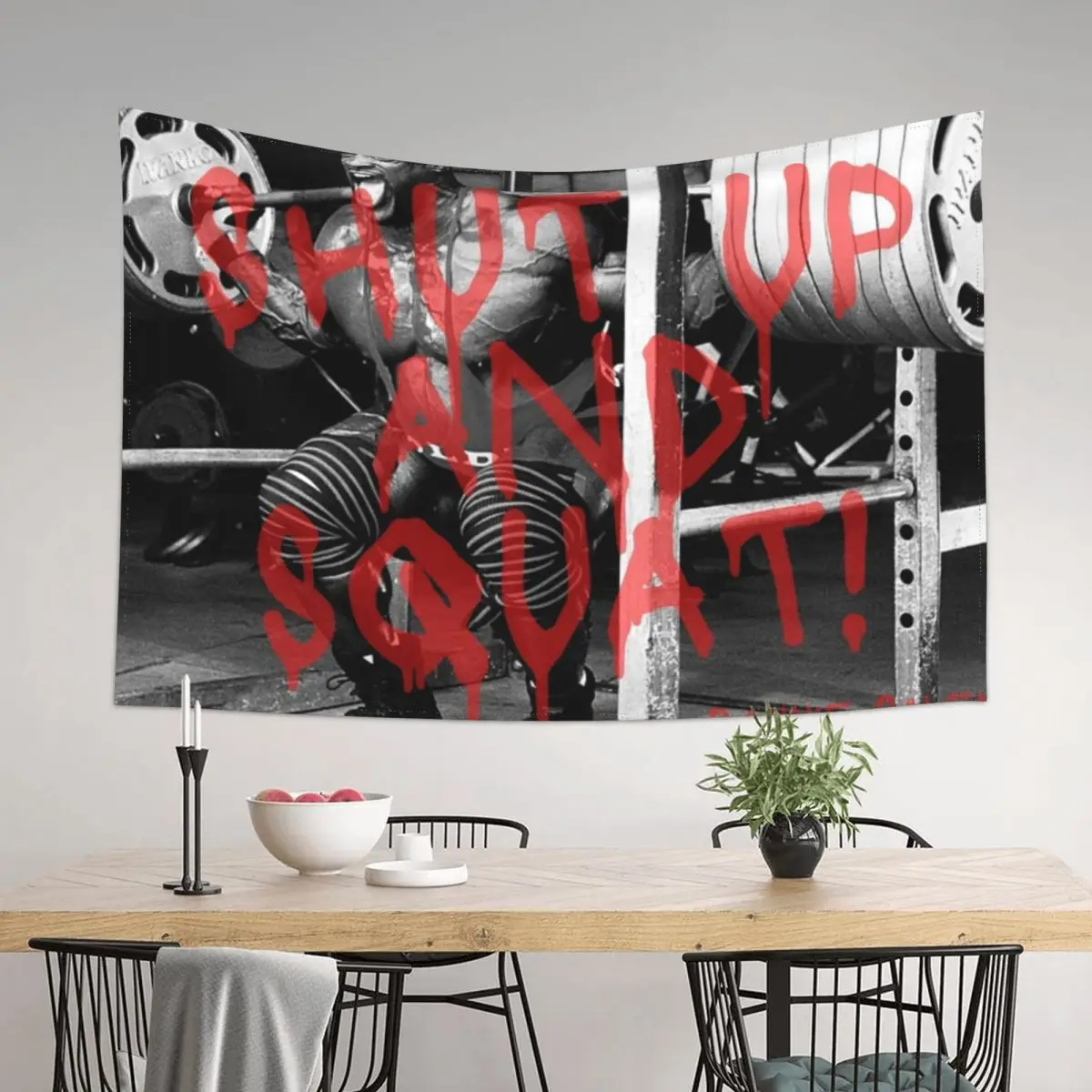 

RONNIE COLEMAN - SHUT UP AND SQUAT QUOTE Tapestry Mushroom Decoration For Home Room Aesthetic House Decorations Tapestry
