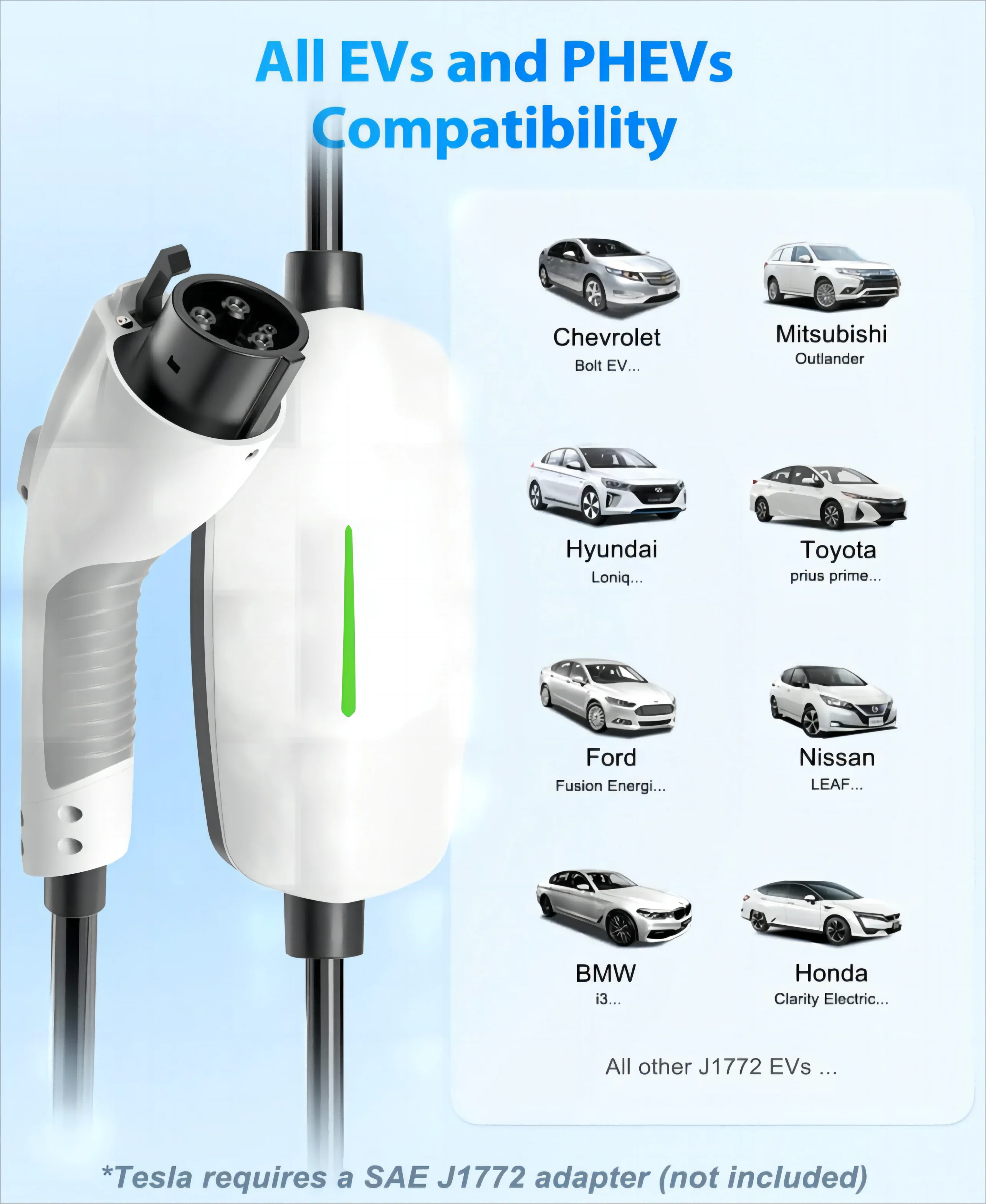 GB/T EV Charging Station 7KW 16A Portable Type 1 Home EV Chargers