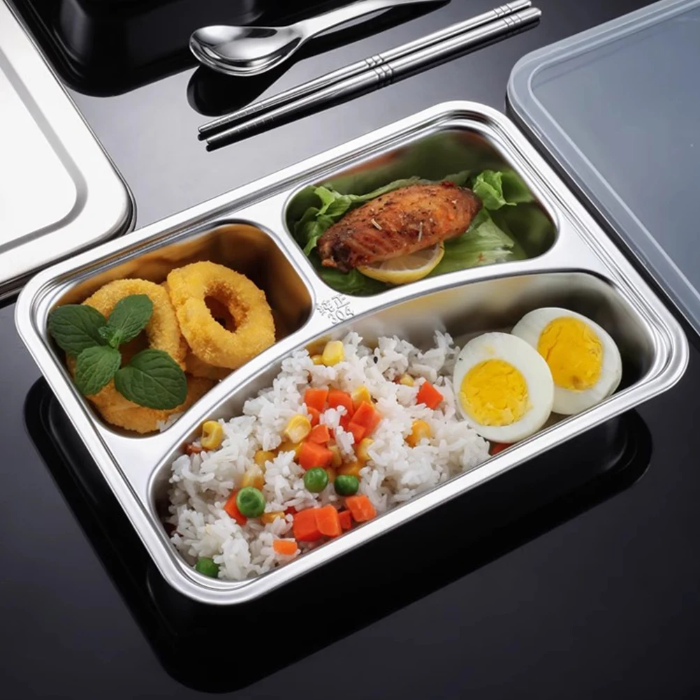 

Stainless Steel Meal Tray 304 Grade Divided Plates for Adults Kids Toddlers Stainless Steel Baby Plates Food Compartment Lunch