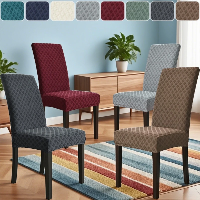 

New Elastic Dining Room Chair Cover Stretch Thick Jacquard Kitchen Chair Cover Slipcover for Dining Hotel Wedding Banquet 의자 커버