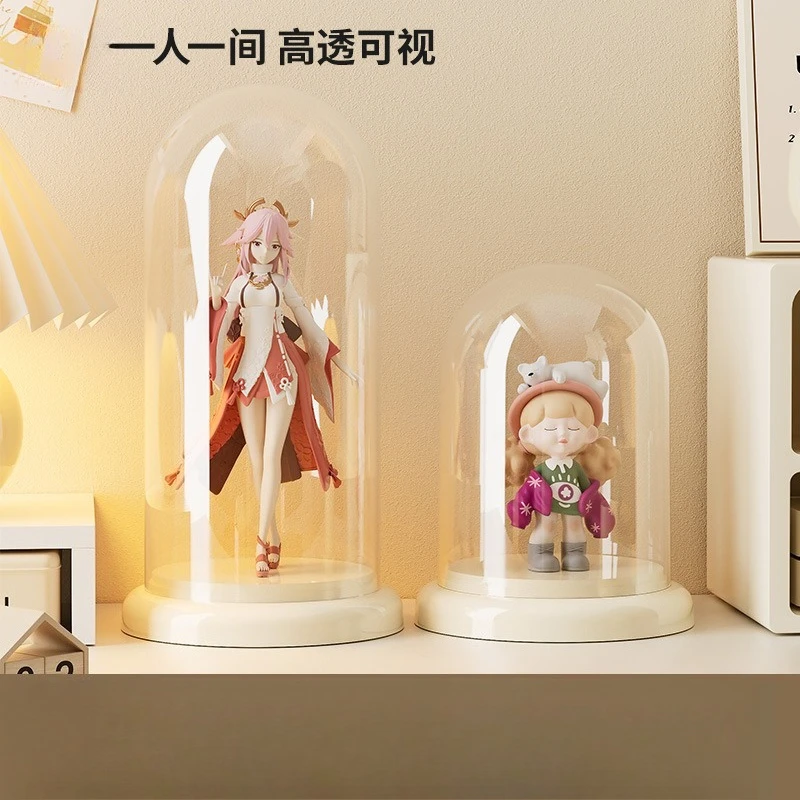 Transparent Doll Storage Bucket for Home Desktop Dustproof Action Figure Display Case