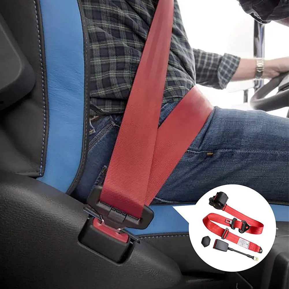 Universal 3 Point Automatic Seat Belt Retractable Lap Adjustable Seat Belt For Car Stopper Spacing Limit Buckle Clip Retainer