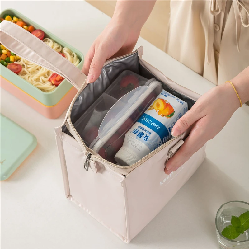 One-shoulder Bento Bag Student Lunch Box Bag Lunch Bag Office Worker Carrying Lunch Bag Thermal Insulation Bag