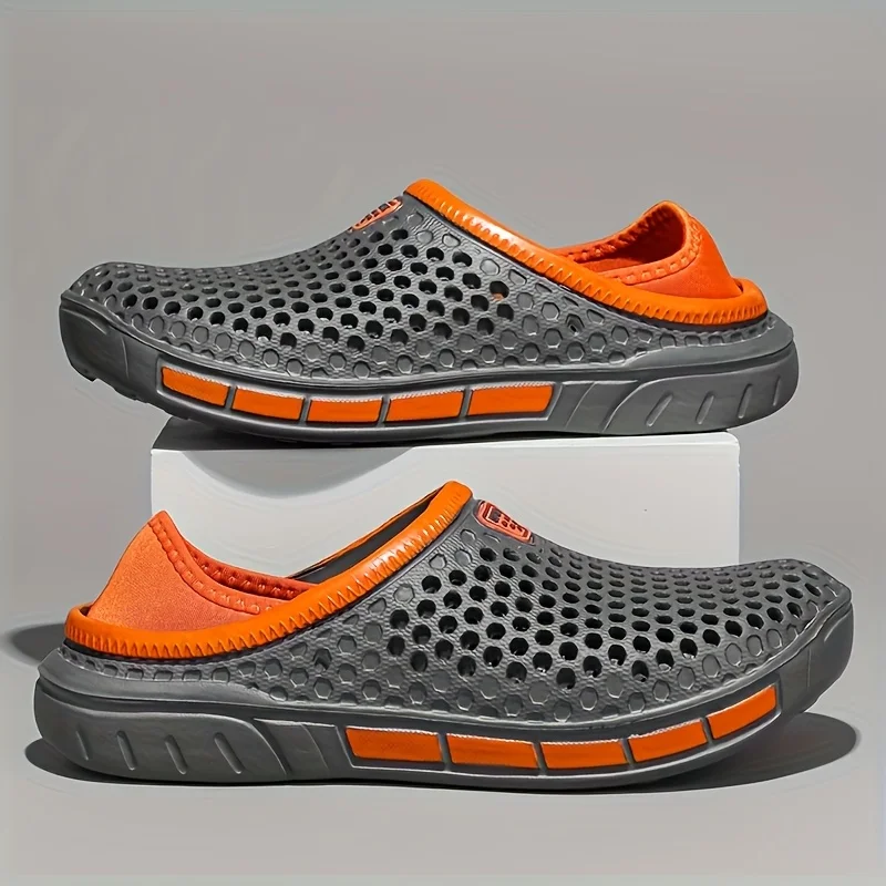 Men's and Women's Summer Sandals Clogs Casual Round Toe Slip on Outdoor Geometric Pattern Anti-slip Beach Hole Shoes Plus 46 47