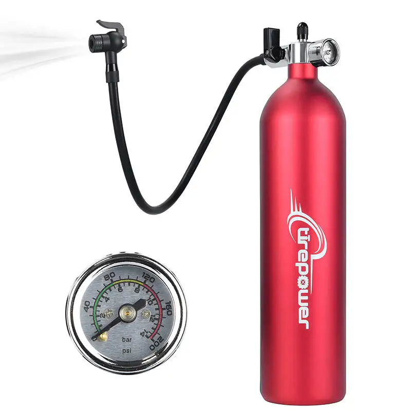 AliExpress MaiSaiOu 200PSI MTB Road Inflator Tyre Air bottle Tire Booster With Valve Gas Cylinder Clear Pressure Gauge For Bike Vacuum Tubeless Tire