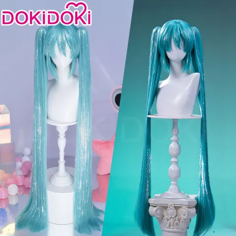 Парик MIKUU для косплея DokiDoki сине-зеленый 100 см