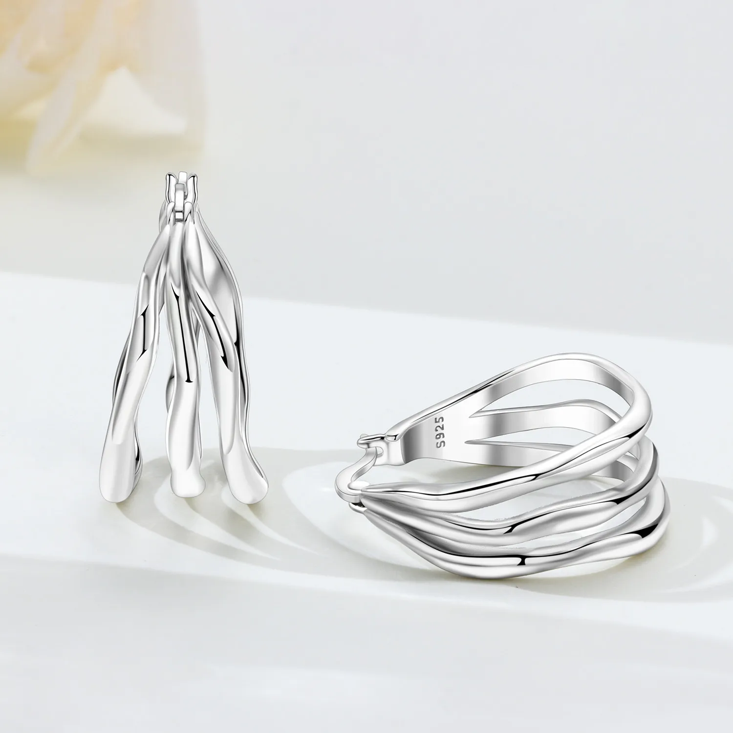 

Cycuff 925 Sterling Silver Minimalist Design Three Circles Earrings Silver Hoop Earrings For Women Jewelry Original Party Gift