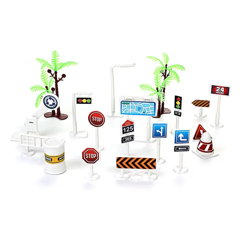 

19 шт./компл. 1/64 дорожная модель сцены RoadBlock игрушки для мини-радиоуправляемого автомобиля трек украшения