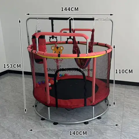 for Children's trampoline household small indoor and outdoor universal fitness belt protective net baby jumping bed toy swing