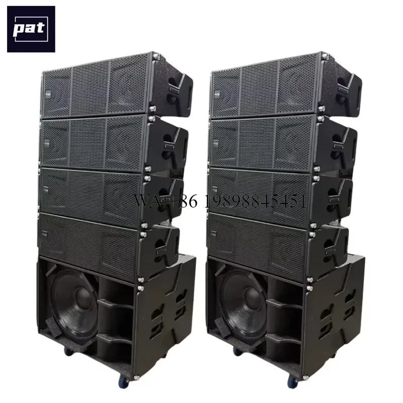 WMWMNU Passive 8 Inch Line Array 2-Way Waterproof Portable Plywood Cabinet Speaker Box with 1400W Max Output