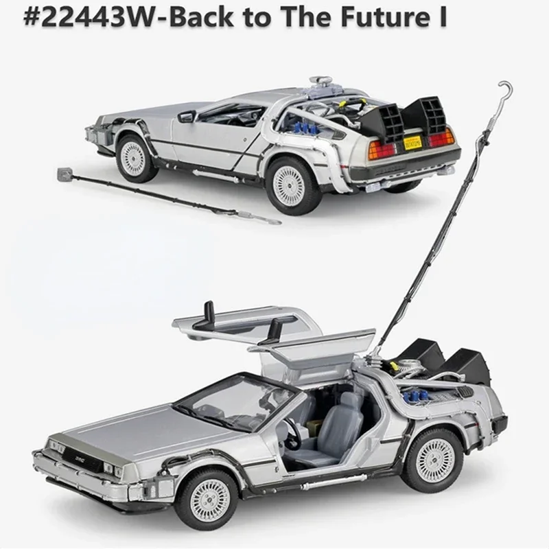 WELLY 1:24 Back To The Future Time Machine Diecast Alloy Model Car DMC-12 Delorean Metal Toy Car Gift Collection Car Model