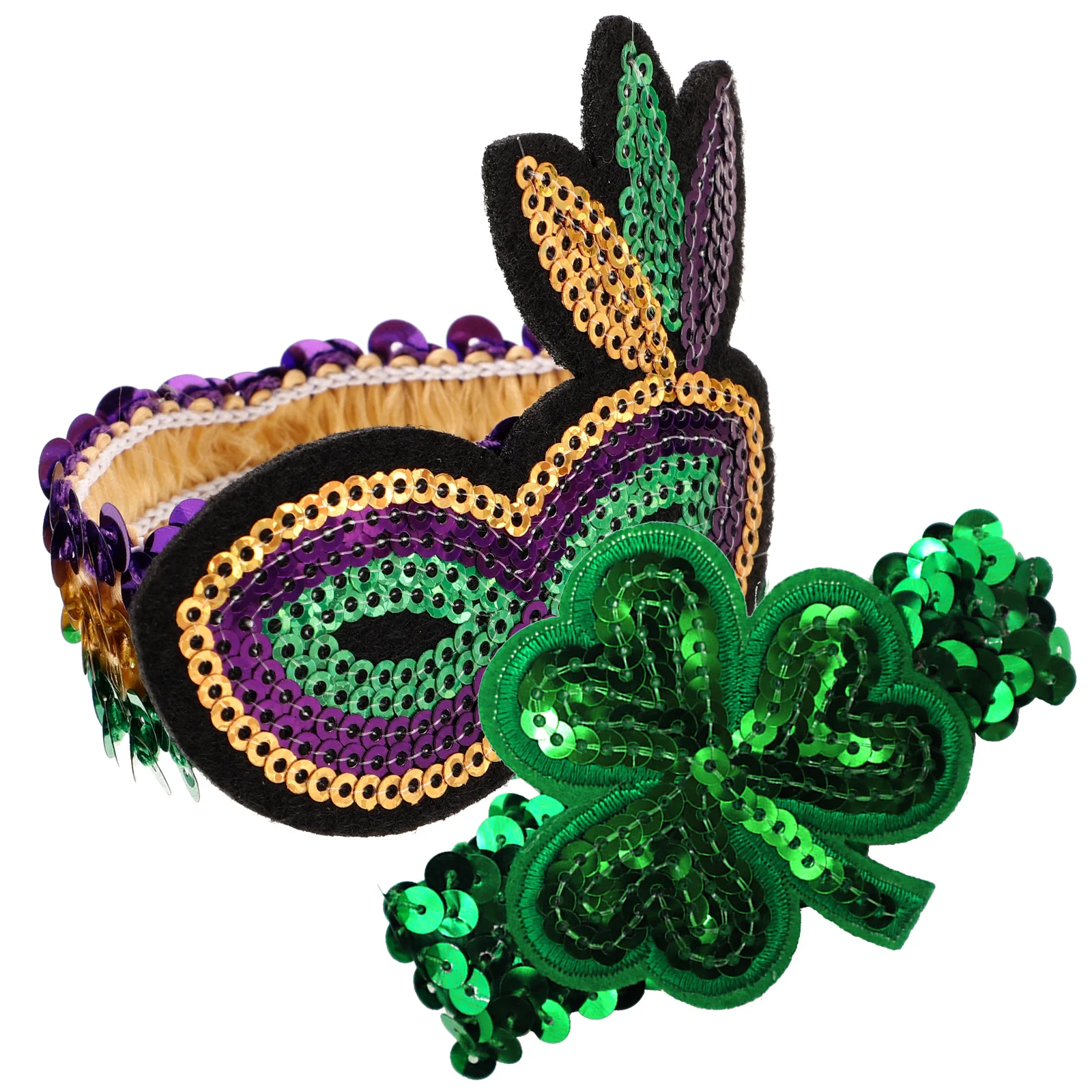 

2 Pcs Sequin Bracelet Mask Wristbands Irish Festival Accessory Decorative Bracelets for Event Party Man
