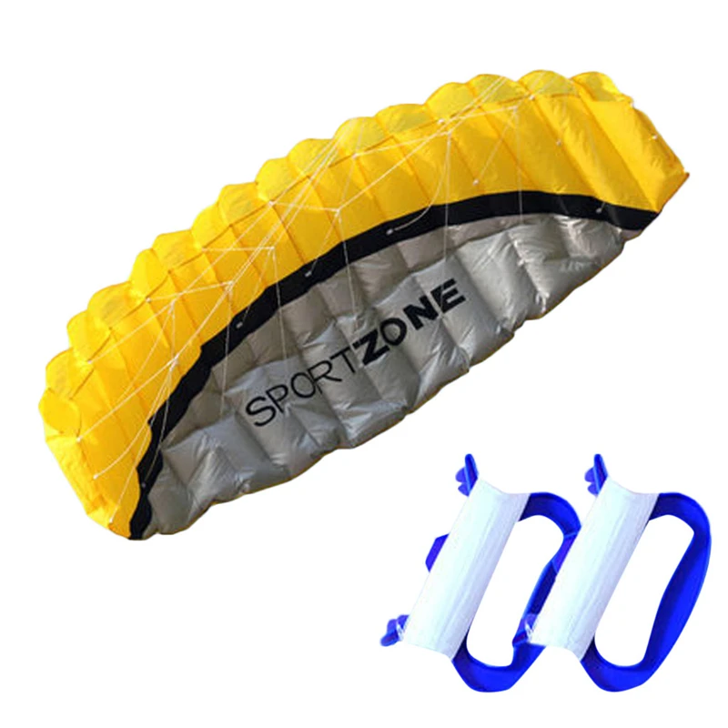 free shipping 2.5m dual line stunt power kite parachute kite professional inflatable toys sports wind kites for adults kite reel