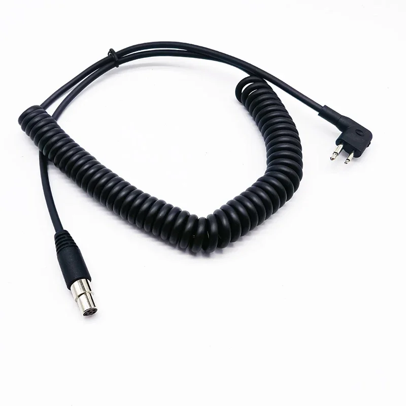 

for Motorola 2pin Plug Walkie Talkie to Mini XLR5 Jack Adapter Coiled Cable for GA Military Aviation Helicopter Radio Headset