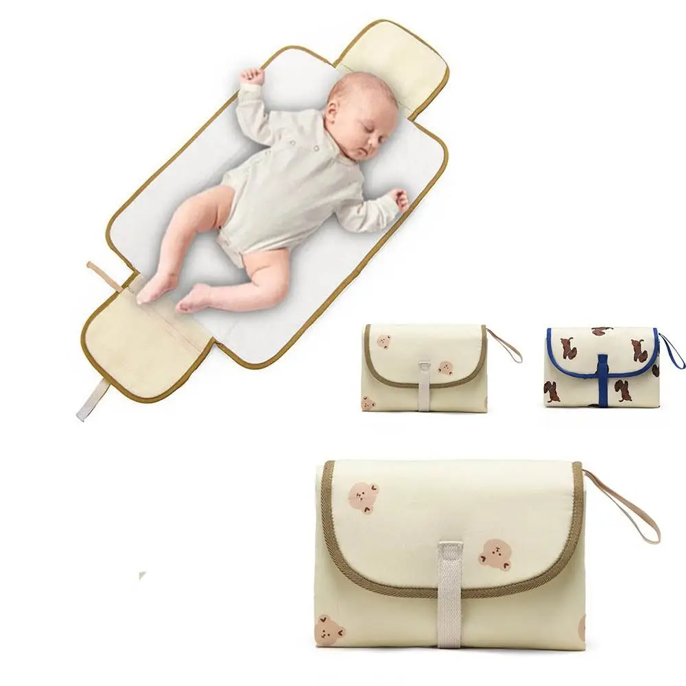 

Foldable Diaper Changing Pad Bear Waterproof Baby Infant Diaper Urine Mat Easy To Clean Comfortable Bedding Changing Cover Pad