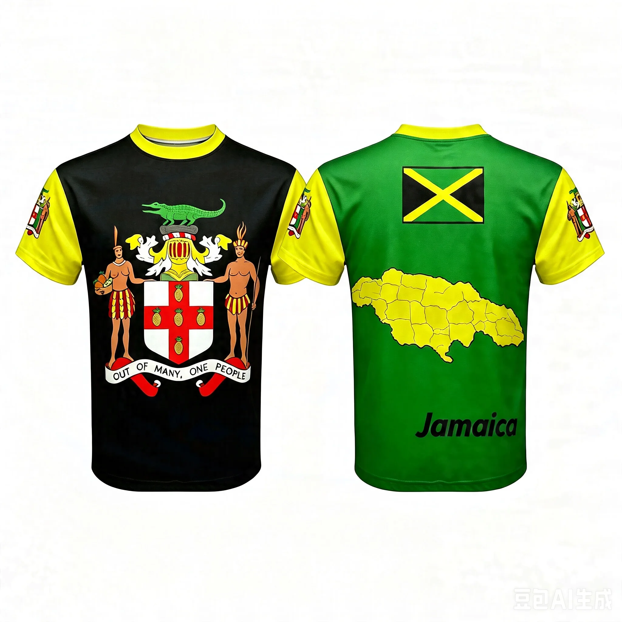 Jamaican fans' jerseys, summer sports men's breathable and quick-drying T-shirt, children's clothing, Y2K style women's T-shirt view 3