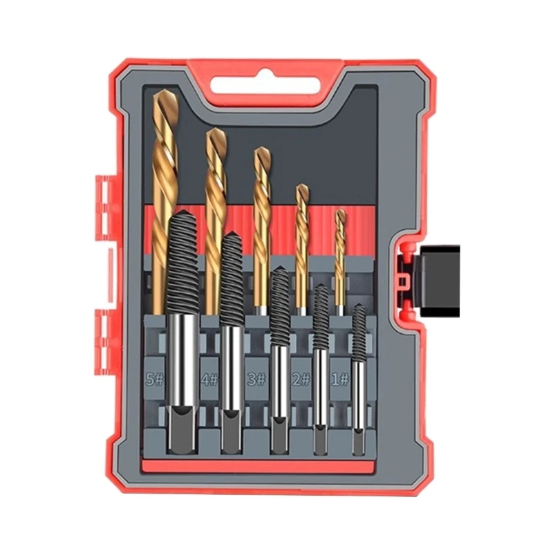 Screw Extractor Set, 10Pcs Easy to Out Extractor Set, Reverse Drill Bit Extractor Set for Removing Broken Screws