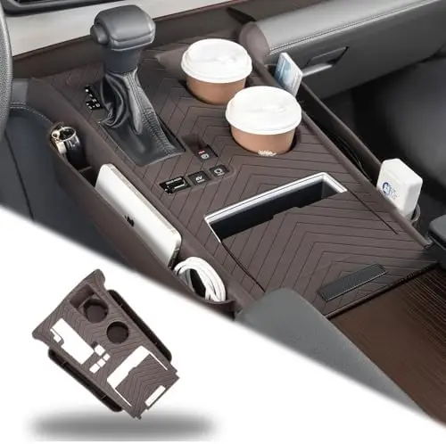 

Silicone Gear Shift Cover for 2021-2026 Sienna – Brown Interior Storage Box Pad & Control Console Protector