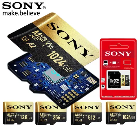 1TB SONY Micro SD การ์ดหน่วยความจําความเร็วสูง MIni MicroSD การ์ด 512GB 256GB 128GB SD TF Flash Card สําหรับ XIaomi กล้อง PC
