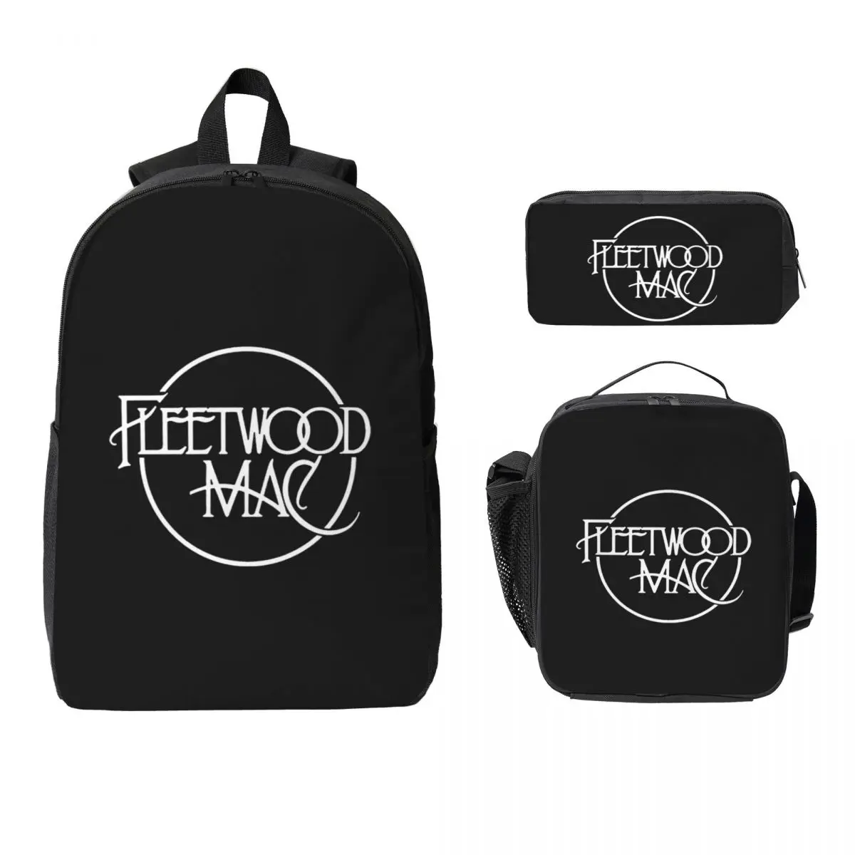 

Classic Logo Fleetwood Mac Backpack Student BookBag School Bag Laptop Shoulder Bags 3ps Insulated Lunch Bag Pencil Case