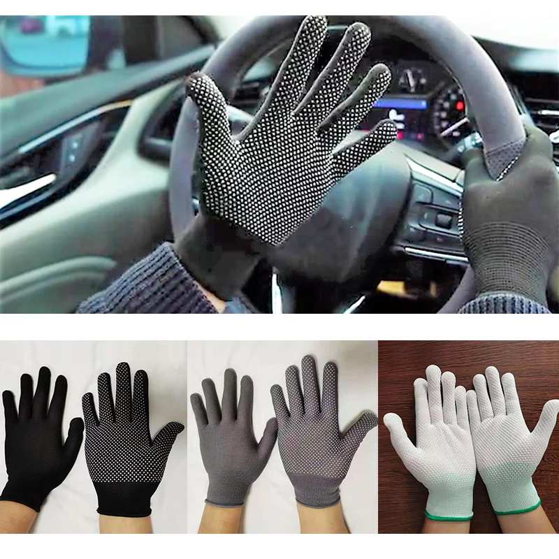 Nylon Glue, Bead and Plastic Anti-slip Gloves for Car Motocycle Driving Lightweight Men Women Gloves Moto Equipments Accessories