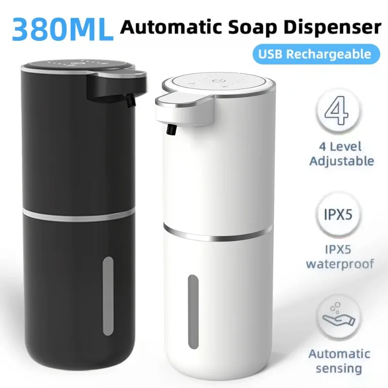 380ML Touchless IPX5 Waterproof 4-Gears Adjustable Foam/Gels Automatic Sense Soap Dispenser Electric Hand Dish Washing Machine