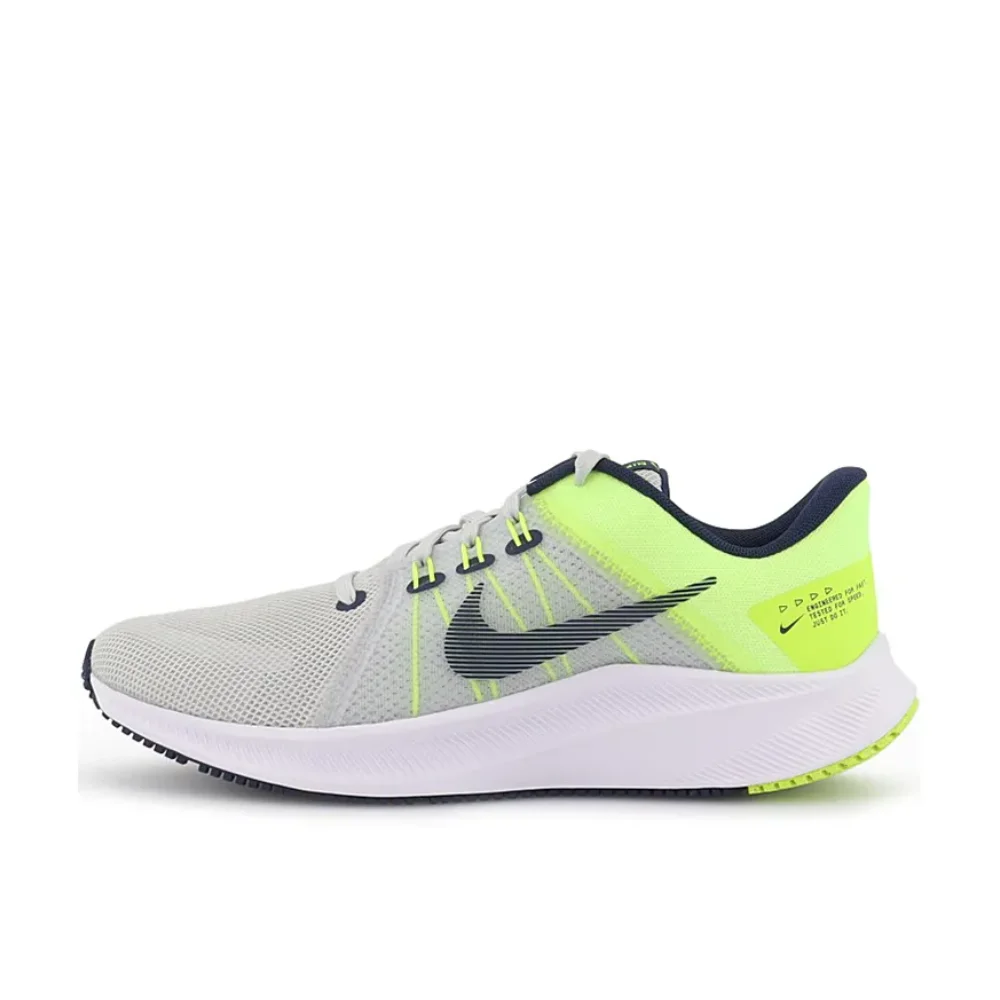 Nike New Quest 4 Lightweight Breathable Low Top Running Shoes Abrasion Resistant Anti-slip Men's Sneakers Grey Green Colorway