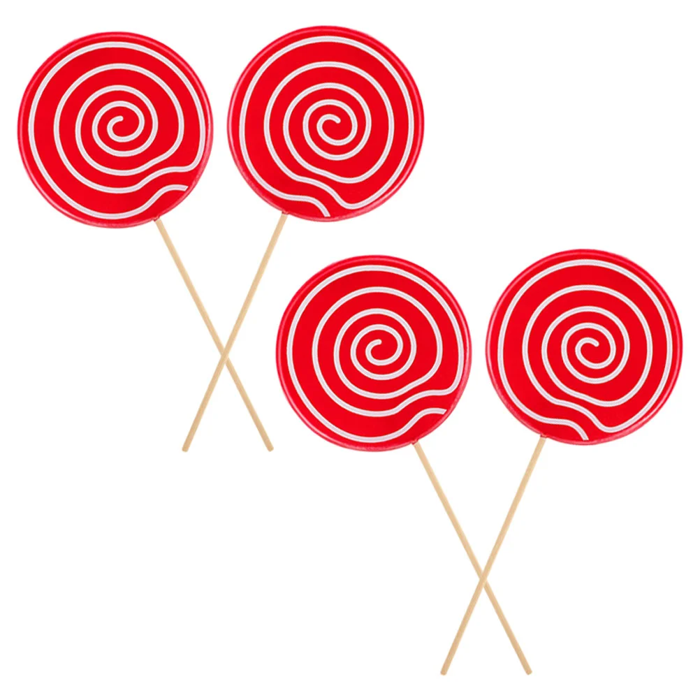 

4 Pcs Simulation Lollipop Models Decorative Lollipops Vivid Giant Candy Decoration Decorate Fake