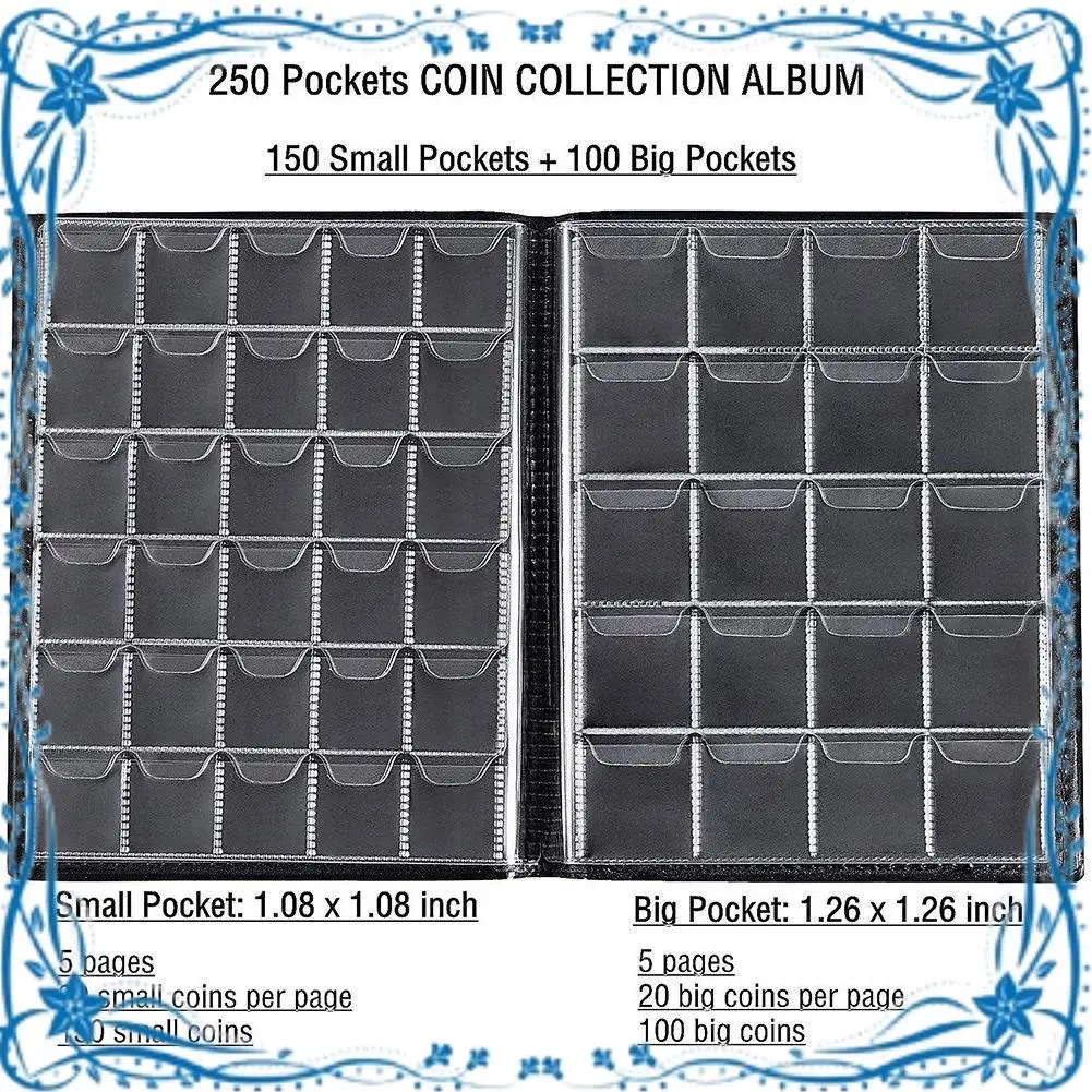 250 Pocket Coin Collection Album Coin Storage Album Coin Storage Storage Book For Commemorative Coin Storage